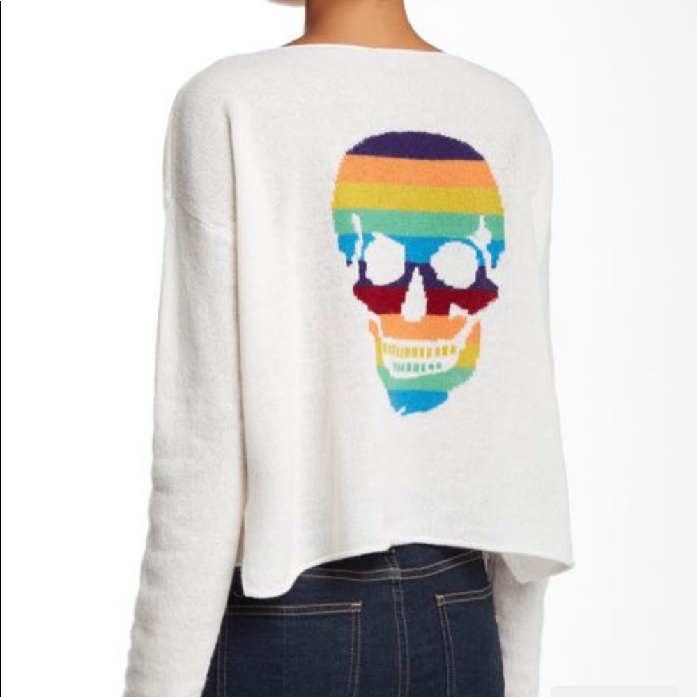 NEW WITH TAGS skull cashmere rainbow skull sweater